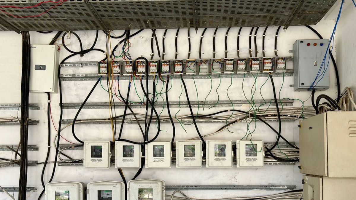 An electrical breaker panel