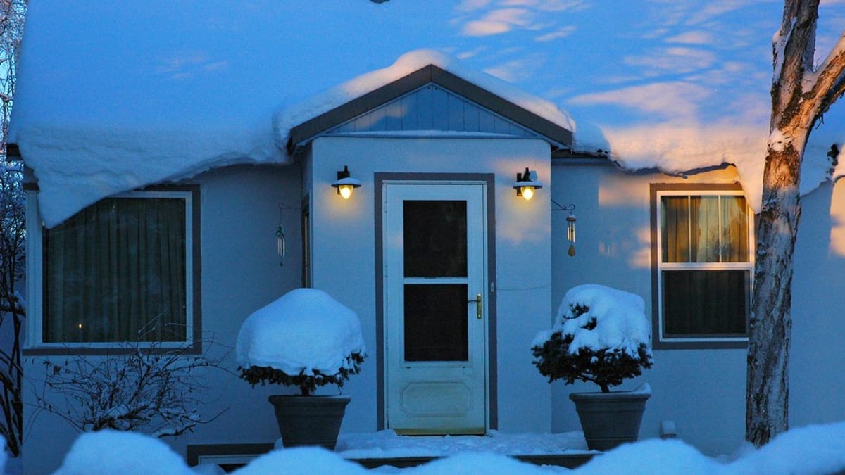 A house exterior with a front door