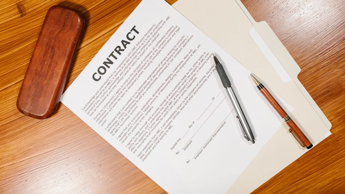A mortgage agreement on a desk