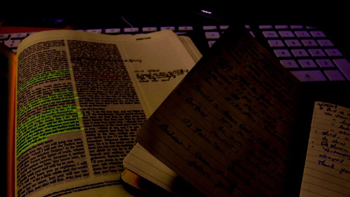 A couple looking at documents