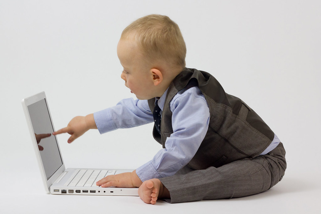 A person typing at a computer
