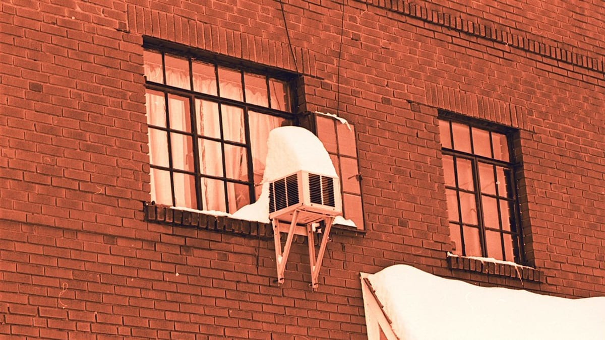 An older air conditioning unit outdoors