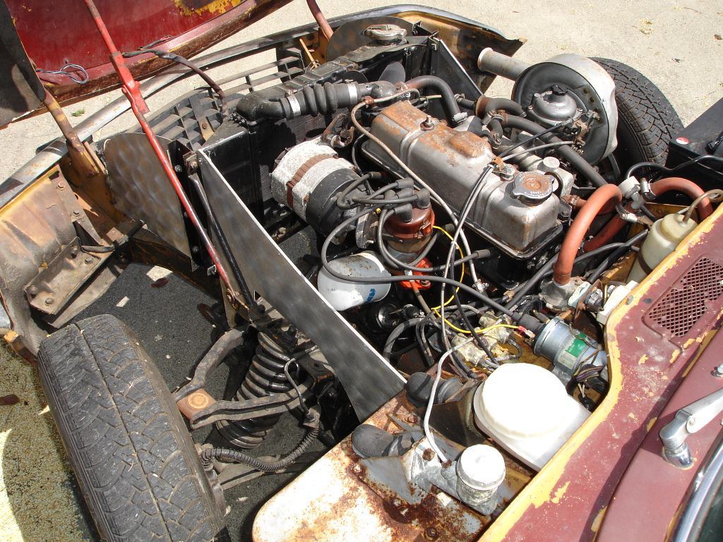 Moteur de voiture vu du dessus