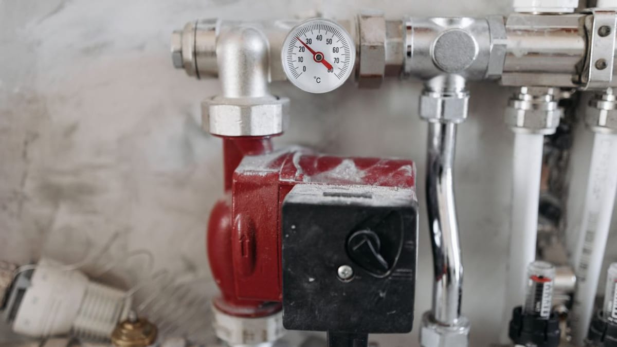 A domestic water heater in a utility space